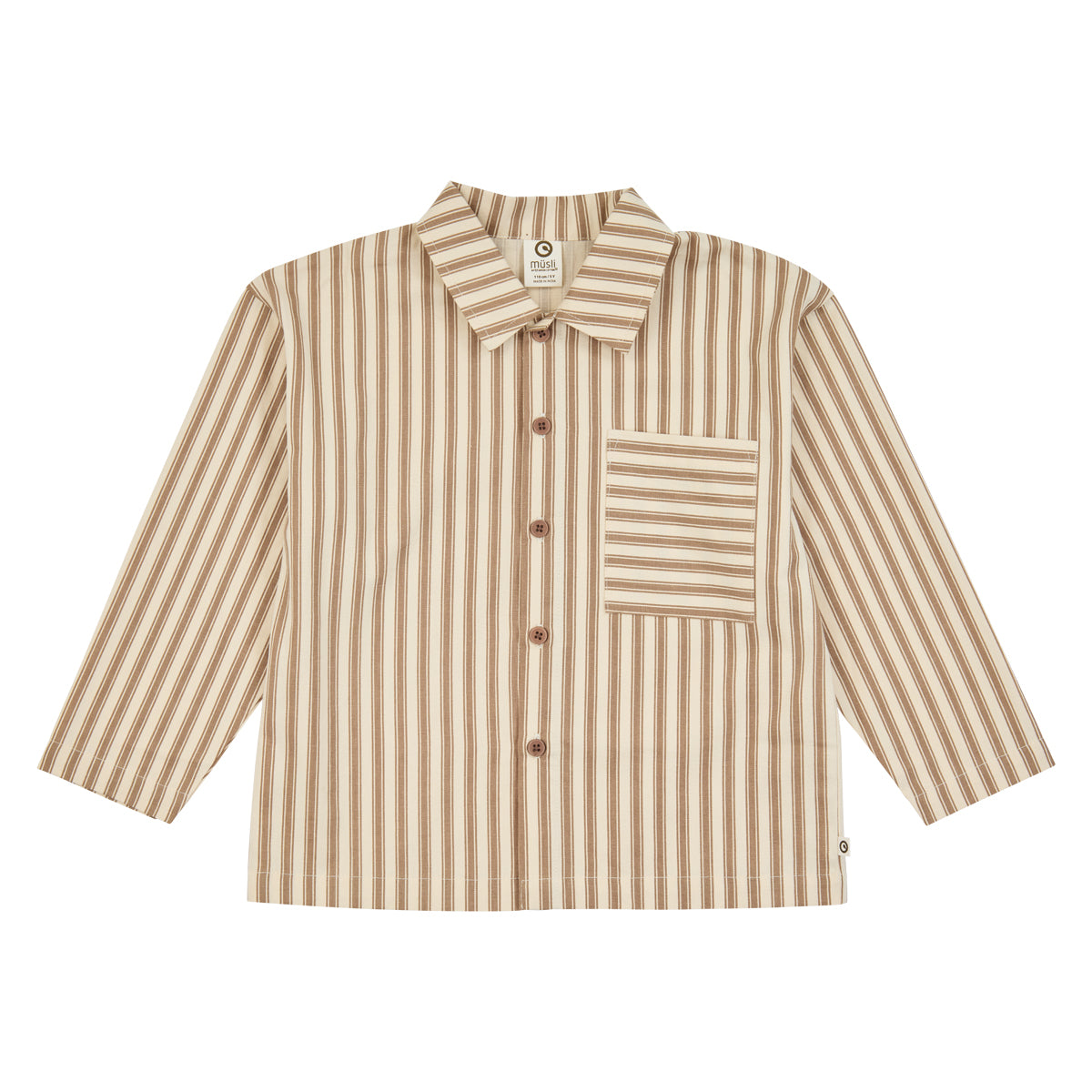 Woven stripe l/s shirt