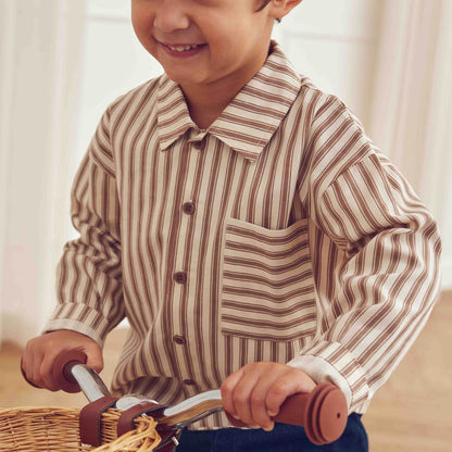 Woven stripe l/s shirt