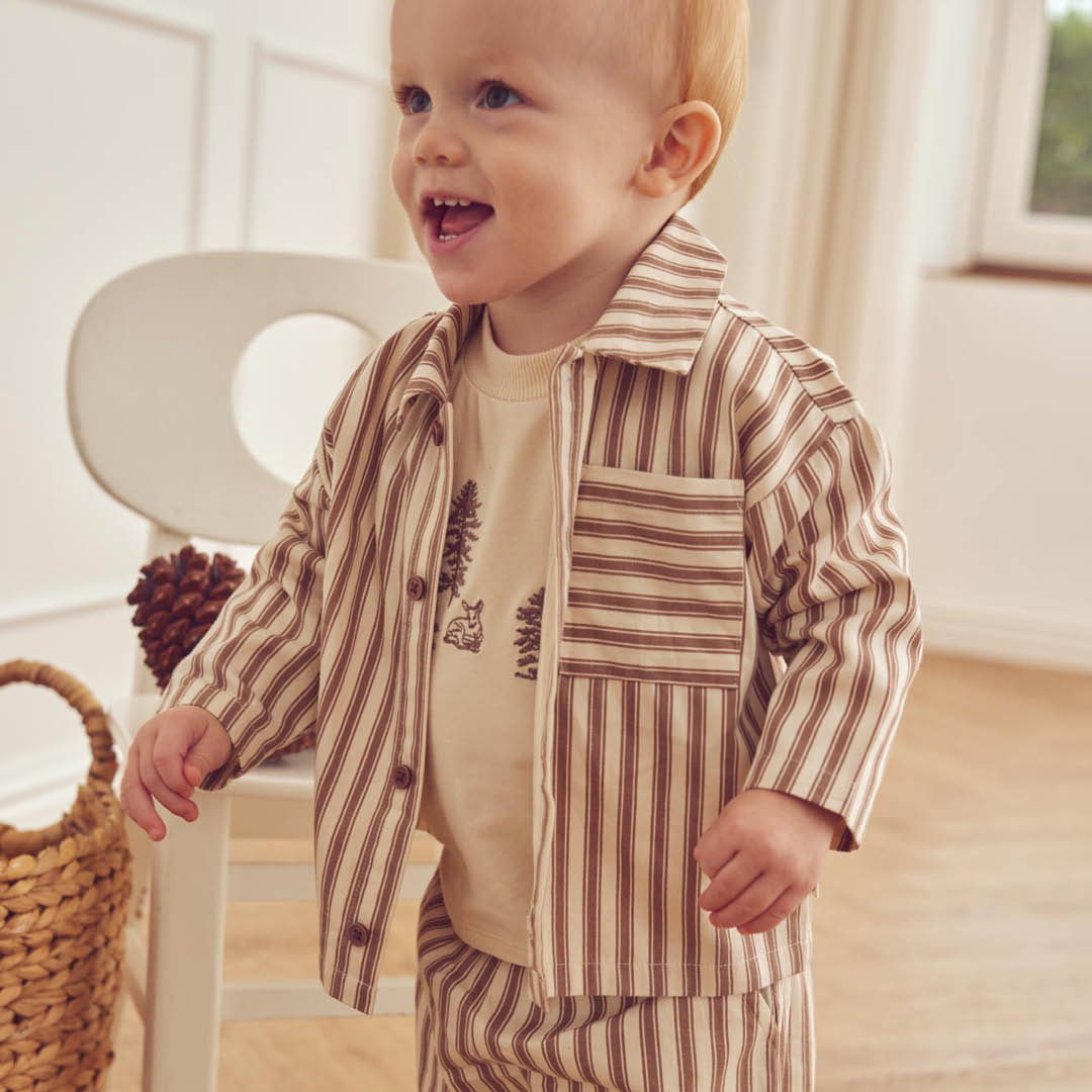 Woven stripe l/s shirt baby
