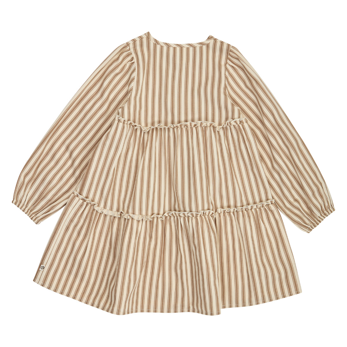 Woven stripe layer l/s dress