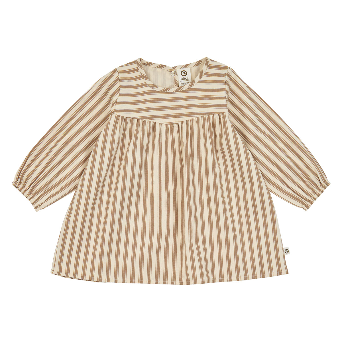 Woven stripe l/s dress baby