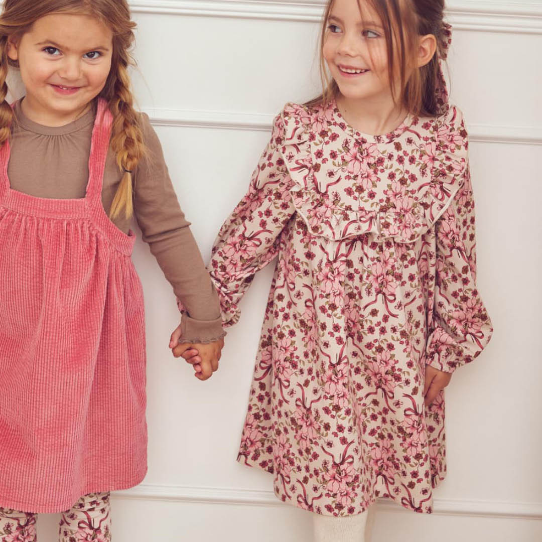 Bouquet ruffle l/s dress