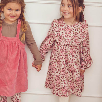 Bouquet ruffle l/s dress