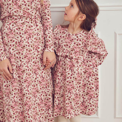 Bouquet ruffle l/s dress