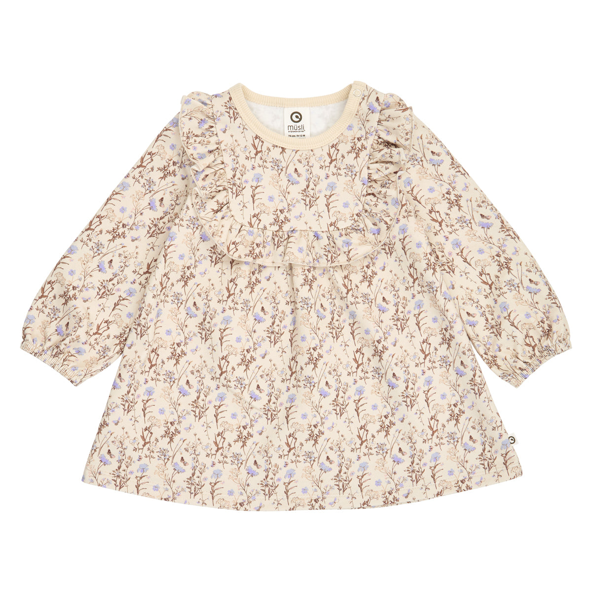 Cornflower ruffle l/s dress baby
