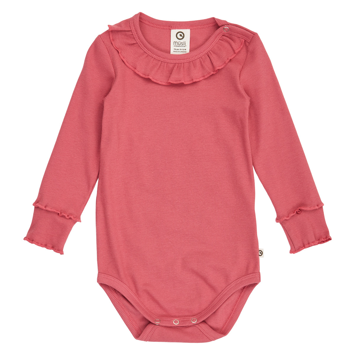 Cozy me rib frill collar l/s body