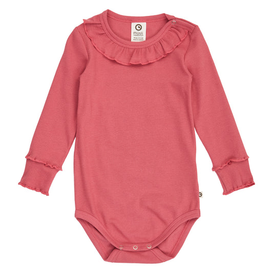 Cozy me rib frill collar l/s body
